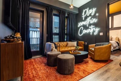 Located in the heart of one of Nashville’s most vibrant and sought-after streets, this spacious 2-bedroom, 2-bathroom unit seamlessly blends comfort, style, and convenience. Just minutes from the city’s top bars, acclaimed restaurants, and coffee shops. Enjoy premium amenities, including a stylish resident lounge with a pool table, a state-of-the-art fitness center, and an outdoor patio. The building also features a luxurious Baja-style pool, and a trendy outdoor bar.